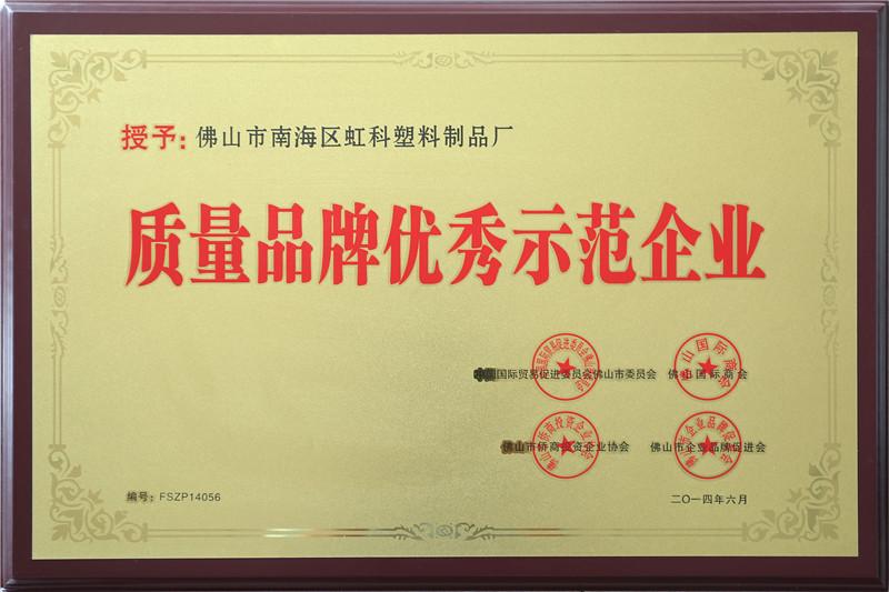 質(zhì)量品牌優(yōu)秀示范企業(yè)